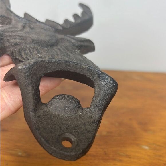 Rustic Moose Head Wall Bottle Opener - Picture 3 of 5